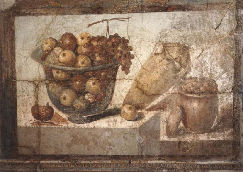 unknow artist Kristallschussel with fruits Wandschmuch out of the villa di Boscoreale china oil painting image